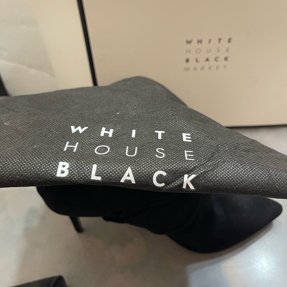 WHBM Womens 10M Black Suede Kitten Leather Heels Goth Grunge Zip Dust Box New - Picture 10 of 12